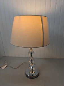 Vtg Portable Luminaire Crystal Ball Bedside Table Lamp Shade 18” Tall Functional - Picture 1 of 20