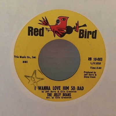 THE JELLY BEANS I Wanna Love Him So Bad 45 7" R&B SOUL Record Vinyl Records - Image 1 of 2