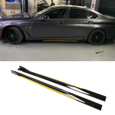 For BMW 740i 750i Series 86" Side Skirt Extension Rocker Panel Black Yellow - Image 1 of 4