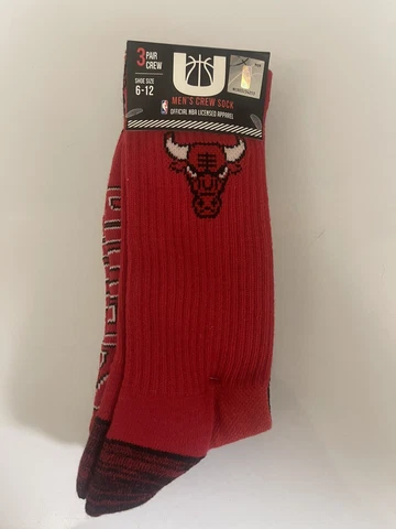 CHICAGO BULLS UNK Men's 3 PACK CREW SOCKS NEW 6-12 Cover