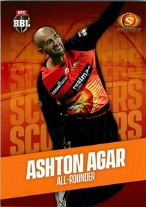 2019 2020 PERTH SCORCHERS BBL Cricket Card ASHTON AGAR - Picture 1 of 2