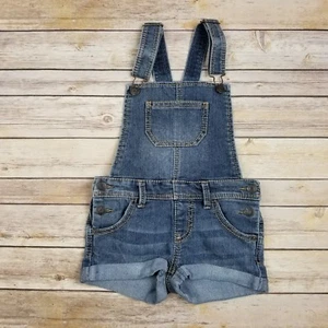 Cherokee Girls Kids XS Denim Shorts Roll Up Overalls - Picture 1 of 8