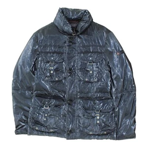 Peuterey Padded Blue Jacket | Mens Shiny Casual Full Zip Designer Outerwear - Picture 1 of 5