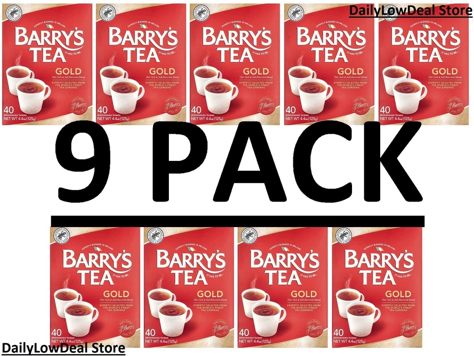 PACK DE 9 - Barry's Tea, mezcla dorada, 40 bolsitas de té (total 360 bolsas de té) ¡ENVÍO RÁPIDO!! Foto 1 de 4