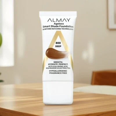 Almay Ageless Smart Shade Liquid Foundation Makeup 800 Deep 1 FL Oz 2 Packs NEW - Image 1 of 3