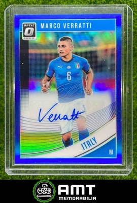 2018 Panini Donruss #145 Marco Verratti Optic Auto Blue 44/75 Italy - Image 1 of 3
