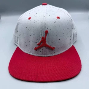 Air Jordan Mütze Herren grau rot gesprenkelt Druck bestickt Jumpman Druckknopflasche Kappe - Bild 1 von 9