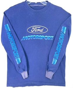 Vintage 80er Jahre Ford Motorsport T-Shirt Einzelnaht Langarm Herren M - Bild 1 von 12