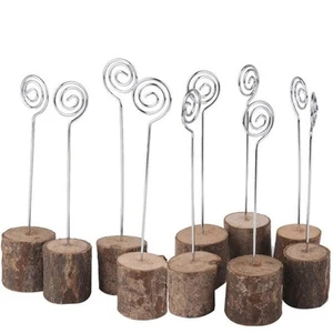 Wood Place Card Holders, 10Pcs Rustic Wood Table Number Holders Stands, Name ... - Bild 1 von 7