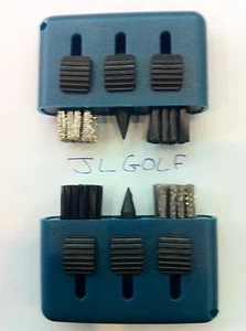 Set of 2 BLACK JL Golf 3-in-1 Golf Club Brush Groove Cleaner.Irons Woods *NEW - Picture 1 of 1