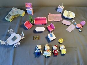 Bandai At Home Hello Kitty Little Berry House furniture Bath Living Kitchen  Lot