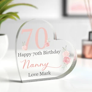 Personalised 70th Birthday Gifts Women Her Mum Nan 40th 50th 60th With Grey Bag - Picture 1 of 9