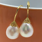 11-13MM RIESIGE Südmeer Perlen Ohrringe dreilagig 18K Träne klassisch wunderschön