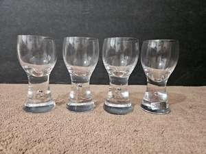 KOSTA BODA CRYSTAL RONDO BUBBLE STEM CORDIAL SHOT GLASSES 3 7/8" LOT OF 4 EUC - Picture 1 of 7