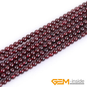 Natural Dark Red Garnet Gemstone Round Beads For Jewelry Making 15" 6mm 8mm 10mm