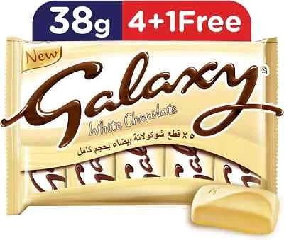 Galaxy White Chocolate Bars, Multipack, 38G X 5 Free Shipping World Wide - Image 1 of 3
