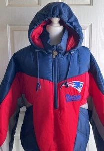 Abrigo de invierno NFL Patriots cremallera 3/4, suéter - Imagen 1 de 12