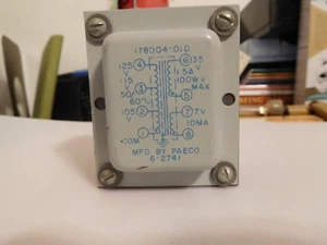 PAECO TRANSFORMER 6-2741 178004-01D 120V INPUT. 35V @ 1.5A & 7V @ 10MA - Picture 1 of 5
