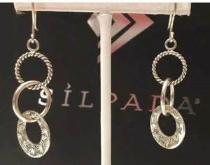SILPADA Oxidized Triple Threat Dangle Earrings W1616 Sterling Silver 925 - Picture 1 of 12