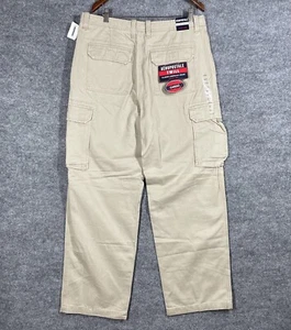 VINTAGE Aeropostale Cargo Pants Men's 36x32 Beige Heavy Cotton Loose Baggy Y2K - Picture 1 of 20