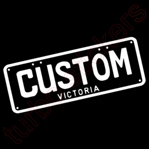 NUMBER PLATE CUSTOM VINYL STICKER CAR TRUCK UTE TRAILER 8 COLOURS 230MM x 83MM - Picture 1 of 2