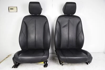 12-18 BMW 320i 328i 335i F30 FRONT SEATS PAIR HEATED SET BLACK DAKOTA LEATHER — 第 1/4 张图片