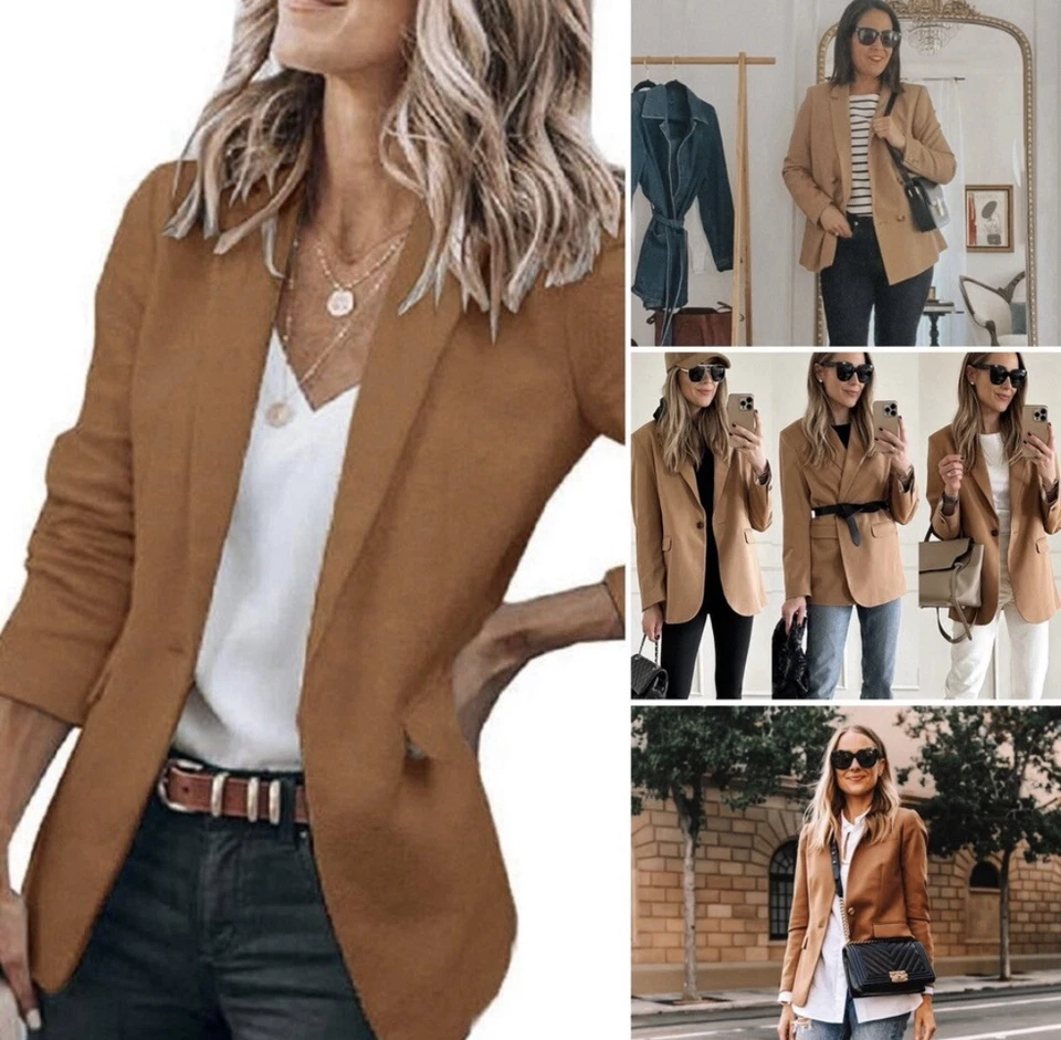 Blazer Studio Works imitación gamuza, súper suave y forrado camel con botones dorados cepillados Foto 1 de 4