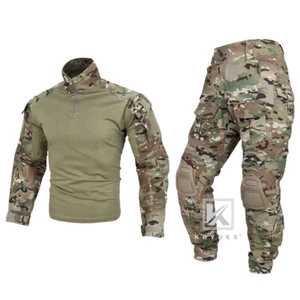 KRYDEX G3 Combat Uniform Set Tactical Shirt & Trousers & Knee Pads MC Camo - Picture 1 of 11