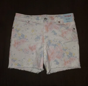 NEW GIRLS CAT & JACK WHITE TIE DYE STRETCH JEAN SHORTS SIZE XXL 18 - Picture 1 of 2