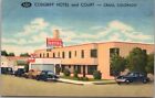Craig, Colorado Postcard "Cosgriff Hotel And Court" Roadside Curteich Linen 1949