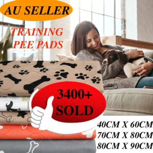 Washable Pet Dog Cat Puppy Training Pee Reusable Pads Cushion Bed Absorbent Mat - Picture 1 of 11