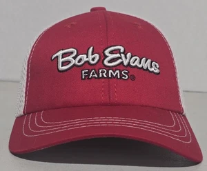 Bob Evans Farms Red & White Snapback Unisex Trucker Hat - Picture 1 of 8