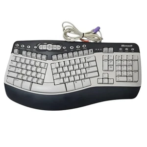 Microsoft Natural Multimedia Keyboard Ergonomic 1.0A Model RT9470 Wired Ps2 - Picture 1 of 8
