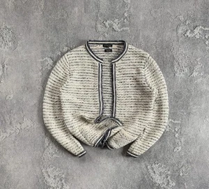 Massimo Dutti S Italian Yarn Striped Knitwear Cardigan Sweater Jacket Pullover - Picture 1 of 13