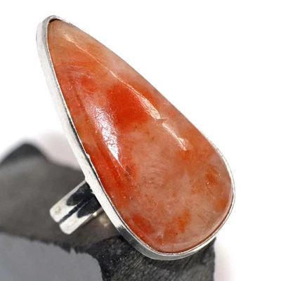 Sunstone 925 Silver Plated Ring US 8 Women Jewelry GW - Image 1 of 3