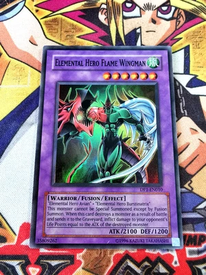 Elemental Hero Flame Wingman dp1-en010 Unltd Ed (LP) Super Rare Yu-Gi-Oh! - Image 1 of 2