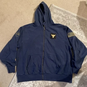 Under Armour Project Rock x Freedom Hoodie Mens XXL Full Zip Sweatshirt Logo USA - Picture 1 of 10