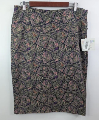 NUEVO CON ETIQUETAS LuLaRoe Talla 2XL Cassie Falda Midi Pull-On Multicolor Estampado Geométrico Foto 1 de 4