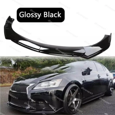 For Lexus GS F GS350 GS450h Front Bumper Lip Splitter Spoiler Kit Gloss Black DP - Изображение 1 из 4