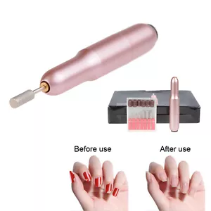 Electric Polishing Grinding Pen USB Nail Polisher Machine Pink+Nail File Tips CE - Picture 1 of 24