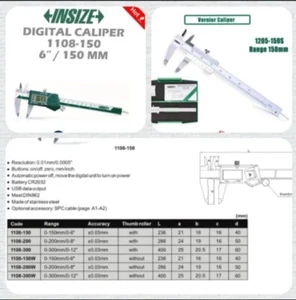 INSIZE Digital Caliper 0-150mm/0-6" OR 0-200mm/0-8" - Picture 1 of 12