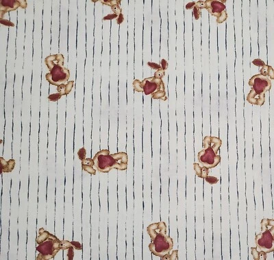 Tela De Colección 1994, Daisy Kingdom Past & Presents, Heart Bunny Border 32" x 26" Foto 1 de 4