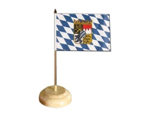 Tischflagge Deutschland Bayern mit Wappen bayerische Tischfahne 15x22cm - Picture 1 of 1