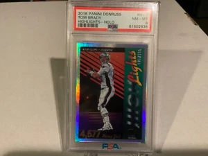 Panini Donruss 2018 Highlights Insert Tom Brady/100 PSA 8 HOLO - Imagen 1 de 2