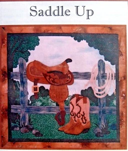 Joan's Own Creations SADDLE UP Apliques Edredón Patrón 28" X 28" SIN CORTAR - Imagen 1 de 3