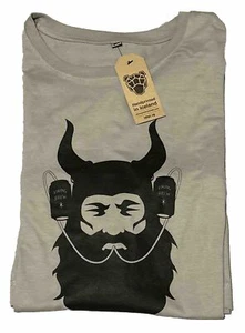 Drink Like A Viking T Shirt Men’s XL Handprinted In Iceland New With Tags - Picture 1 of 6