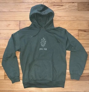 PHI SIGMA SIGMA Sage Green Pullover Hoodie - Embroidered - S - Phi Sig Sorority - Picture 1 of 2