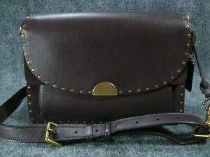COACH Crossbody Bag Leather DREAMER 76045 Rivets Western Shoulder Oxblood EUC