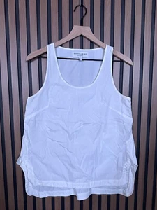 Derek Lam Tank Top Small White High Low Sleeveless Scoop Neck Nylon Stretch - Picture 1 of 6