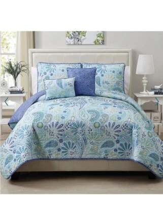 New VCNY Harmony Reversible Full/Queen Quilt Shams & Pillows Set 5pc - Image 1 of 4